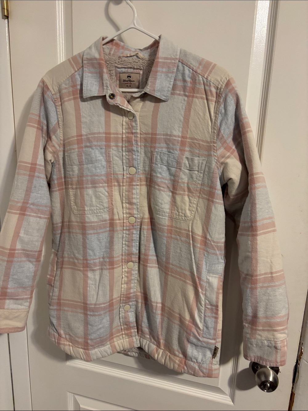 Women's Plaid Utility Jacket in Pink & Cream